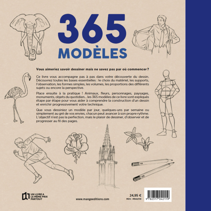 Livre Apprendre le dessin en 365 modèles - Mango éditions - Rougier et Plé