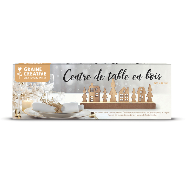 Centre de table Noël en bois 22 x 8,5 cm – Graine Créative - Rougier et Plé