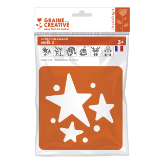 Pochoir pour enfant Thème de noël 6 pcs - Graine Créative - Rougier et Plé
