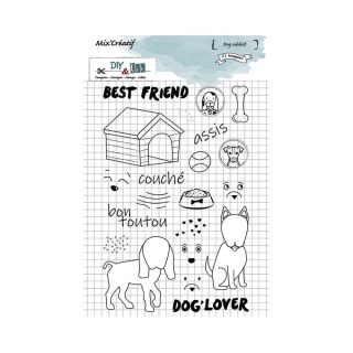 Tampons transparents Dog addict 21 pcs - DIY et Cie - Rougier et Plé