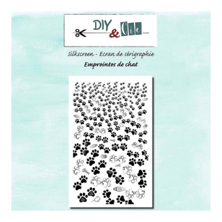 Pochoir Silkscreen 10 x 15 cm Empreintes de chat - DIY et Cie - Rougier et Plé