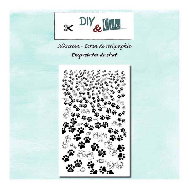Pochoir Silkscreen 10 x 15 cm Empreintes de chat - DIY et Cie - Rougier et Plé