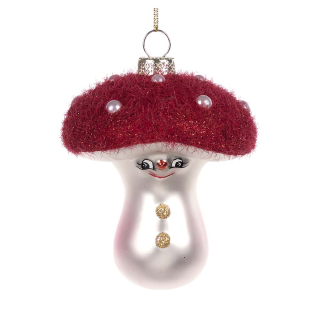 Décoration de Noël à suspendre 10,5 cm Champignon souriant - Goodwill - Rougier et Plé