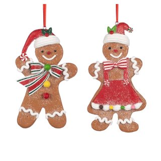Décorations de Noël à suspendre 13,5 cm Bonhomme de pain d'épices 2 pcs - Goodwill - Rougier et Plé