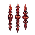Décorations de Noël 16 cm Balustres bordeaux 3 pcs - Goodwill - Rougier et Plé