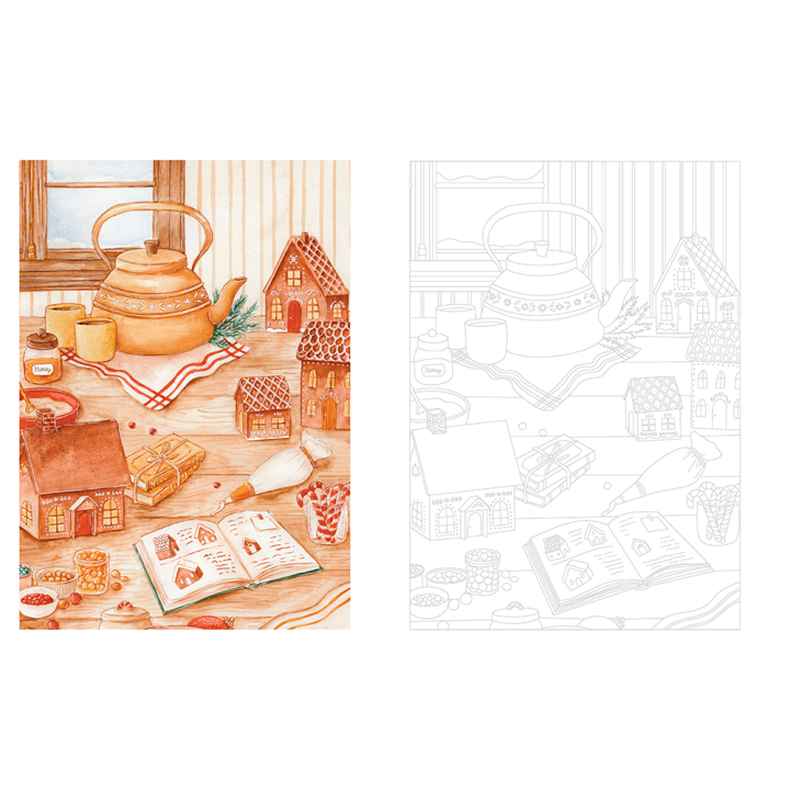 Le petit monde cosy d'Atelier Sasu 40 planches à peindre à l'aquarelle ou à colorier - Dessain et Tolra - Rougier et Plé