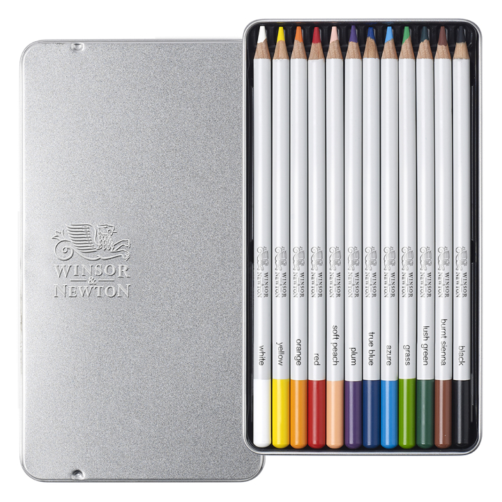 Crayon de couleur Studio Boîte métal de 12 - Winsor & Newton - Rougier et Plé