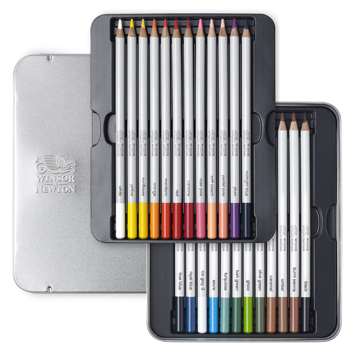 Crayon de couleur Studio Boîte métal de 24 - Winsor & Newton - Rougier et Plé