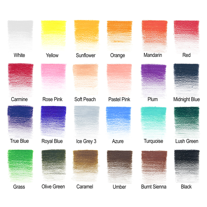 Crayon de couleur Studio Boîte métal de 24 - Winsor & Newton - Rougier et Plé