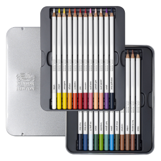 Crayon de couleur Studio Aquarellable Boîte métal de 24 - Winsor & Newton - Rougier et Plé