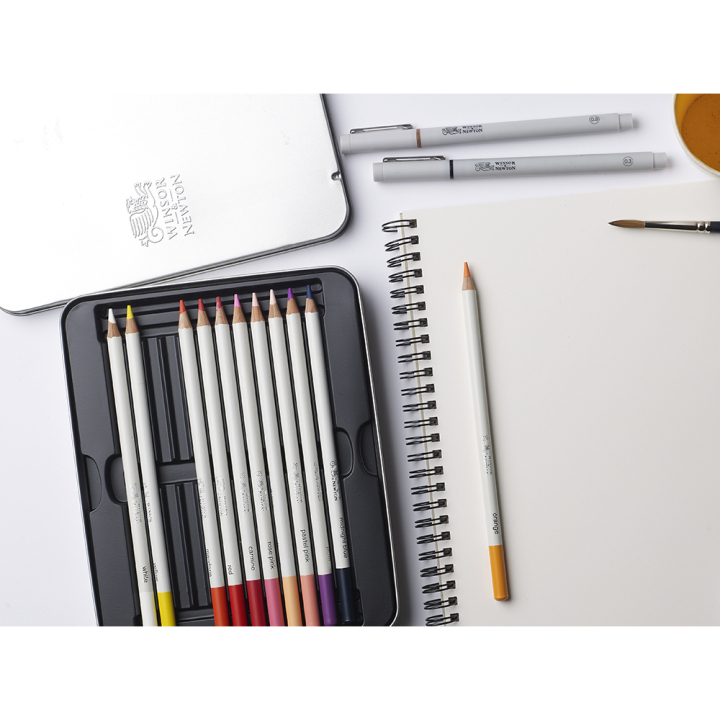 Crayon de couleur Studio Aquarellable Boîte métal de 24 - Winsor & Newton - Rougier et Plé