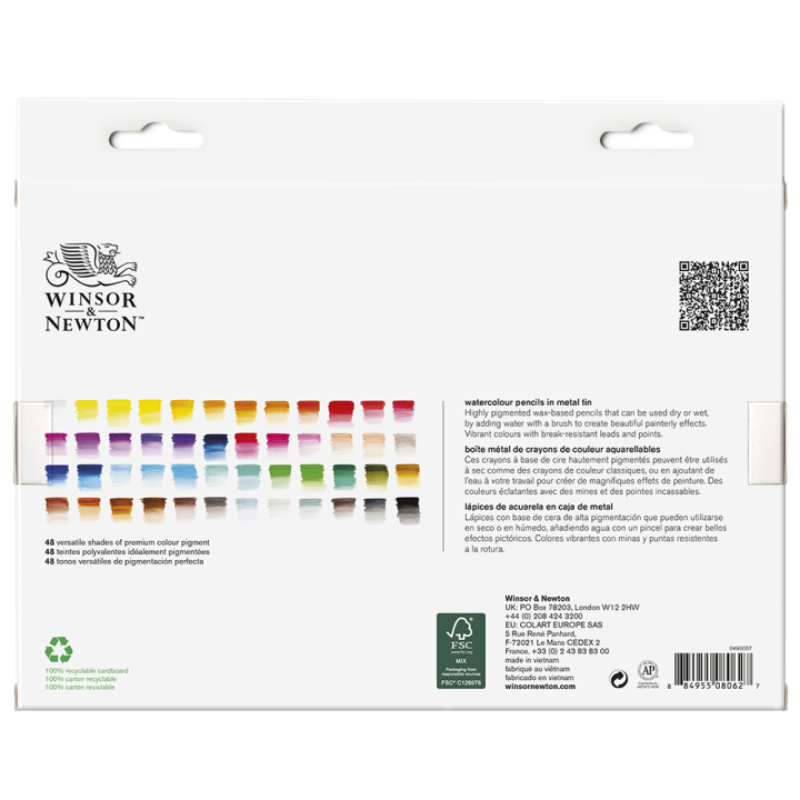Crayon de couleur aquarellable Studio Collection 48 pcs - Winsor & Newton - Rougier et Plé