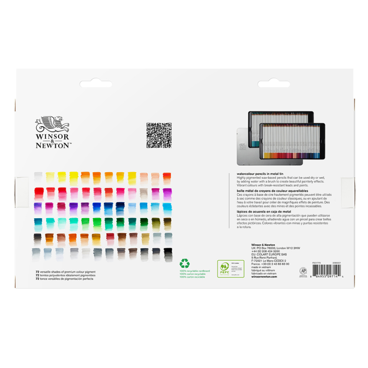 Crayons de couleur aquarellables Studio Collection 72 pcs - Winsor & Newton - Rougier et Plé