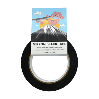 Ruban adhésif noir en papier de riz 38 mm x 50 m - Nippon - Rougier et Plé