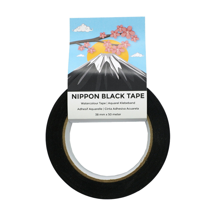Ruban adhésif noir en papier de riz 38 mm x 50 m - Nippon - Rougier et Plé