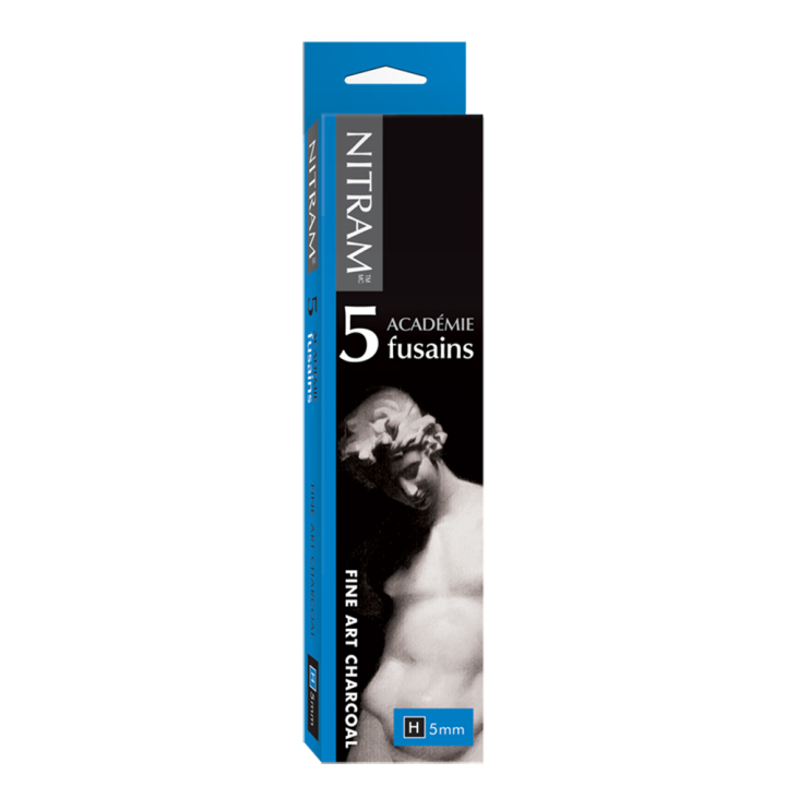 Fusain Académie H Dur 5 mm 5 pcs - Nitram - Rougier et Plé