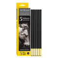Fusain Bâton moyen et rond tendre 8 mm 5 pcs - Nitram - Rougier et Plé
