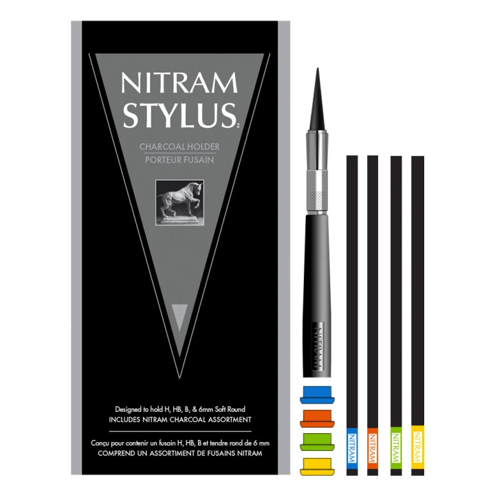 Porteur fusain stylus + 4 fusains - Nitram - Rougier et Plé