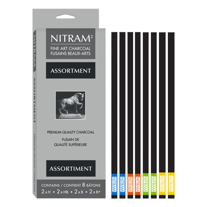Fusain assortiment 8 pcs - Nitram - Rougier et Plé