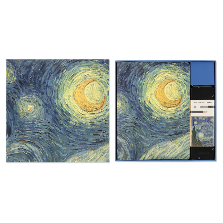 Coffret dessin MoMA Vincent van Gogh 3 cahiers + 5 crayons de dessin - Moleskine - Rougier et Plé