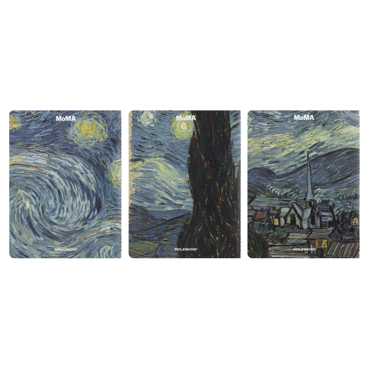 Coffret dessin MoMA Vincent van Gogh 3 cahiers + 5 crayons de dessin - Moleskine - Rougier et Plé
