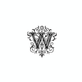 Tampon Bois Alphabet Arabesque lettre W, 2,8 x 2,8 x 2,8 cm - Aladine - Rougier et Plé
