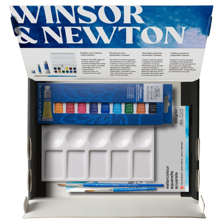 Coffret Cotman les essentiels de l'aquarelle 14 pcs - Winsor & Newton - Rougier et Plé