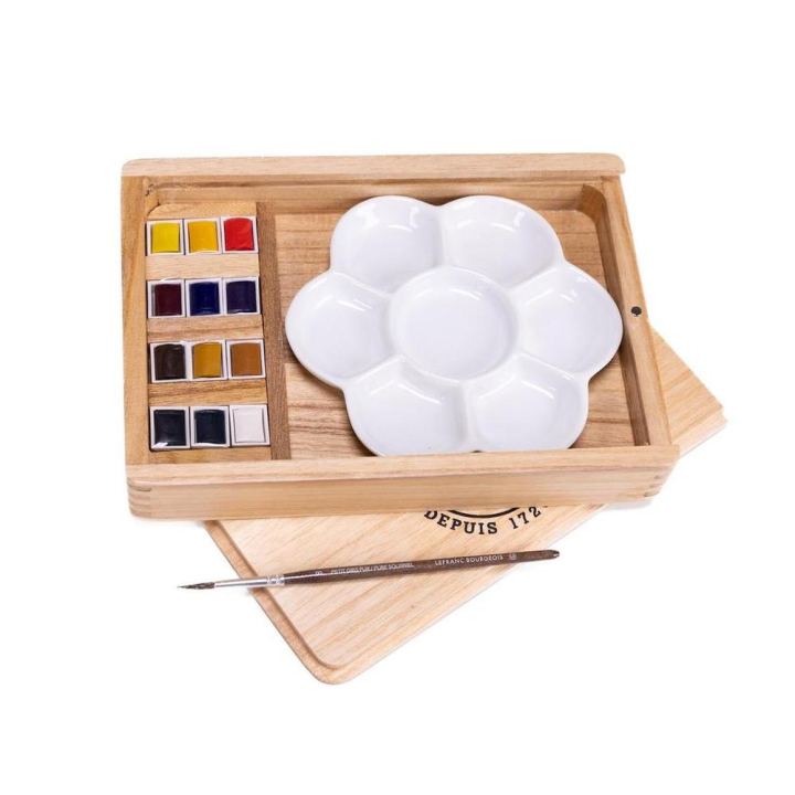 Aquarelle coffret en bois 14 pcs - Lefranc Bourgeois - Rougier et Plé