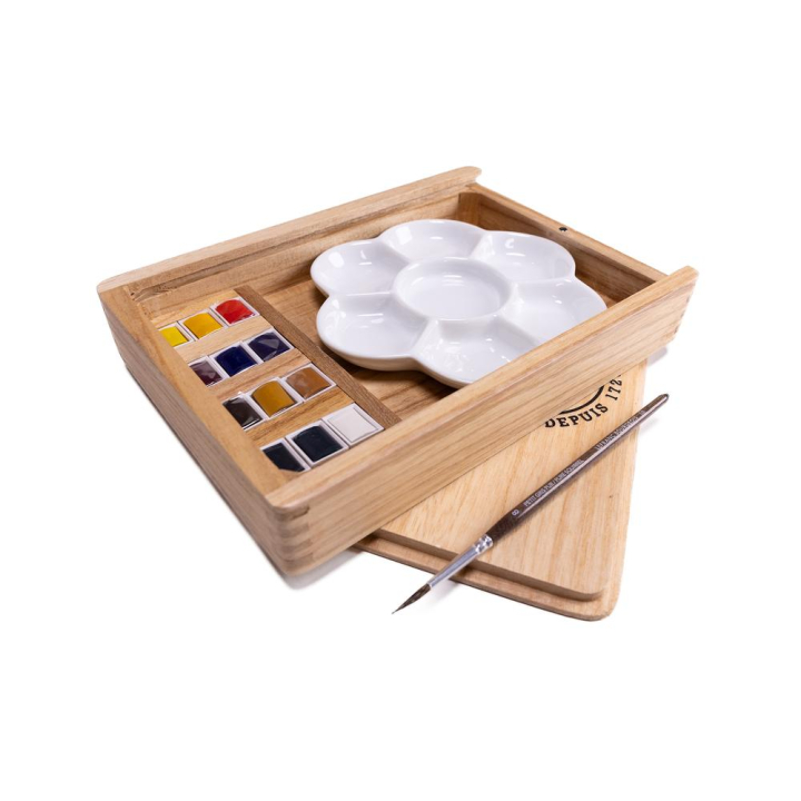 Aquarelle coffret en bois 14 pcs - Lefranc Bourgeois - Rougier et Plé