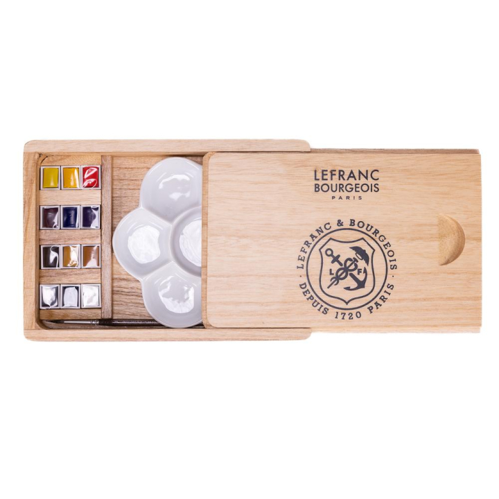 Aquarelle coffret en bois 14 pcs - Lefranc Bourgeois - Rougier et Plé