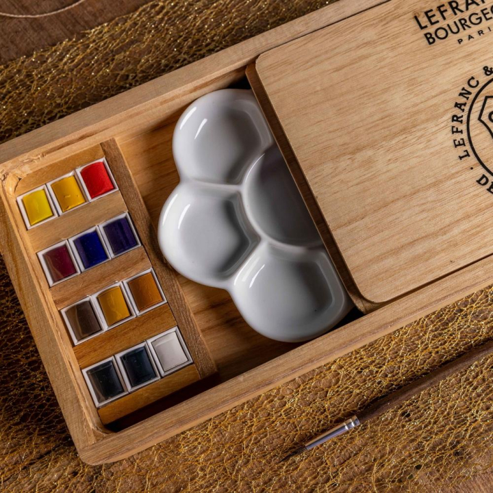 Aquarelle coffret en bois 14 pcs - Lefranc Bourgeois - Rougier et Plé
