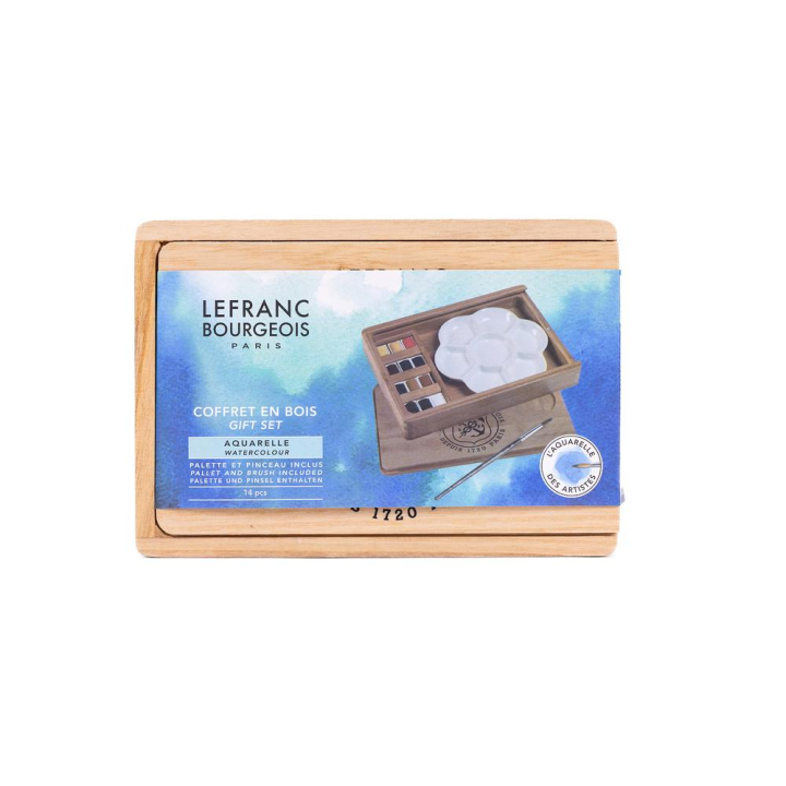 Aquarelle coffret en bois 14 pcs - Lefranc Bourgeois - Rougier et Plé