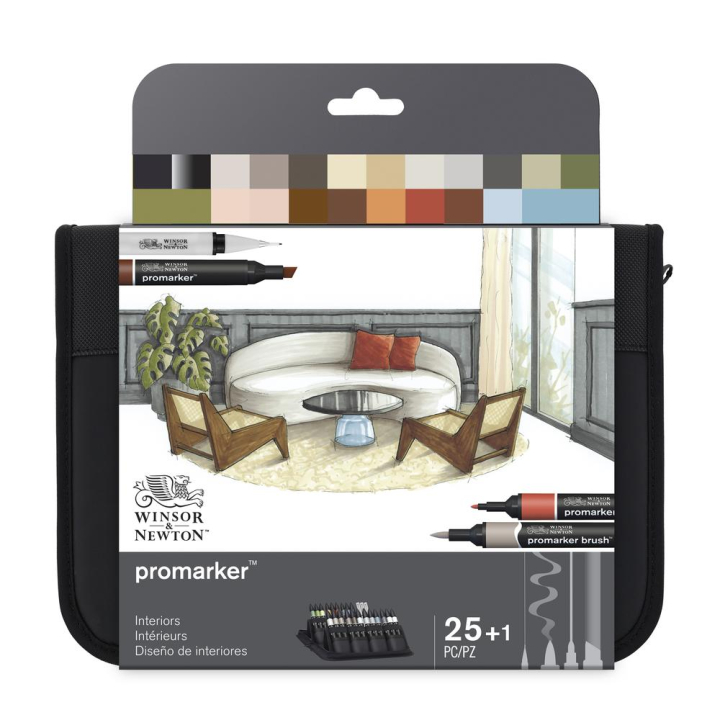 Trousse Promarker Intérieurs 26 pcs - Winsor & Newton - Rougier et Plé