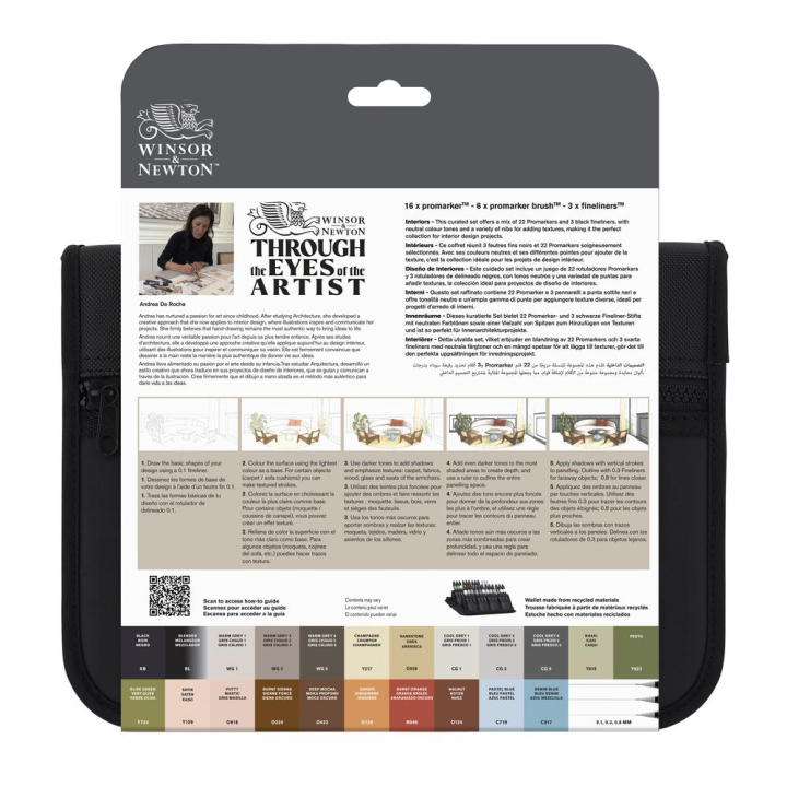Trousse Promarker Intérieurs 26 pcs - Winsor & Newton - Rougier et Plé
