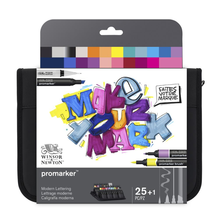 Trousse Promarker Lettrage moderne 26 pcs - Winsor & Newton - Rougier et Plé