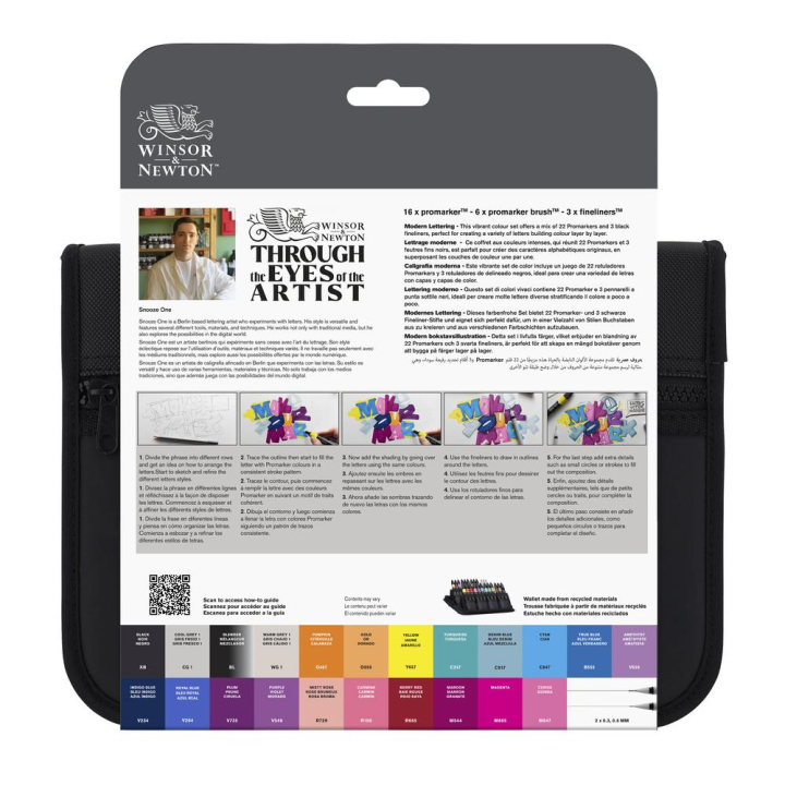 Trousse Promarker Lettrage moderne 26 pcs - Winsor & Newton - Rougier et Plé