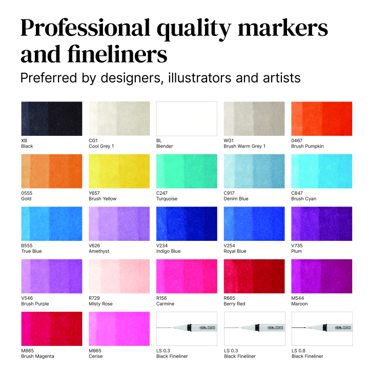 Trousse Promarker Lettrage moderne 26 pcs - Winsor & Newton - Rougier et Plé