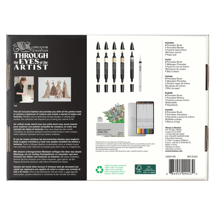 Coffret mixed media Fashion 19 pcs - Winsor & Newton - Rougier et Plé