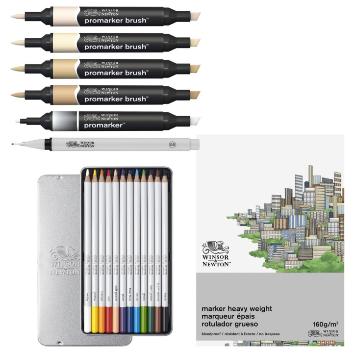 Coffret mixed media Fashion 19 pcs - Winsor & Newton - Rougier et Plé