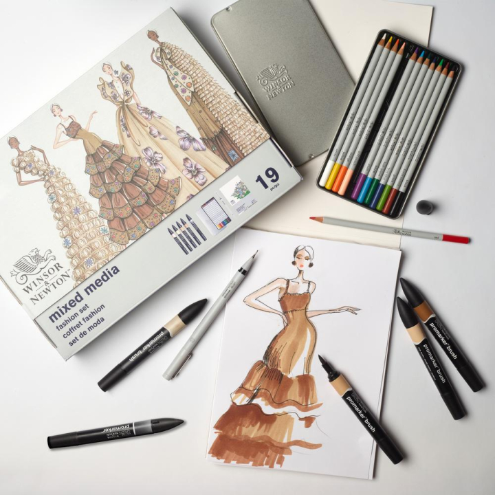 Coffret mixed media Fashion 19 pcs - Winsor & Newton - Rougier et Plé