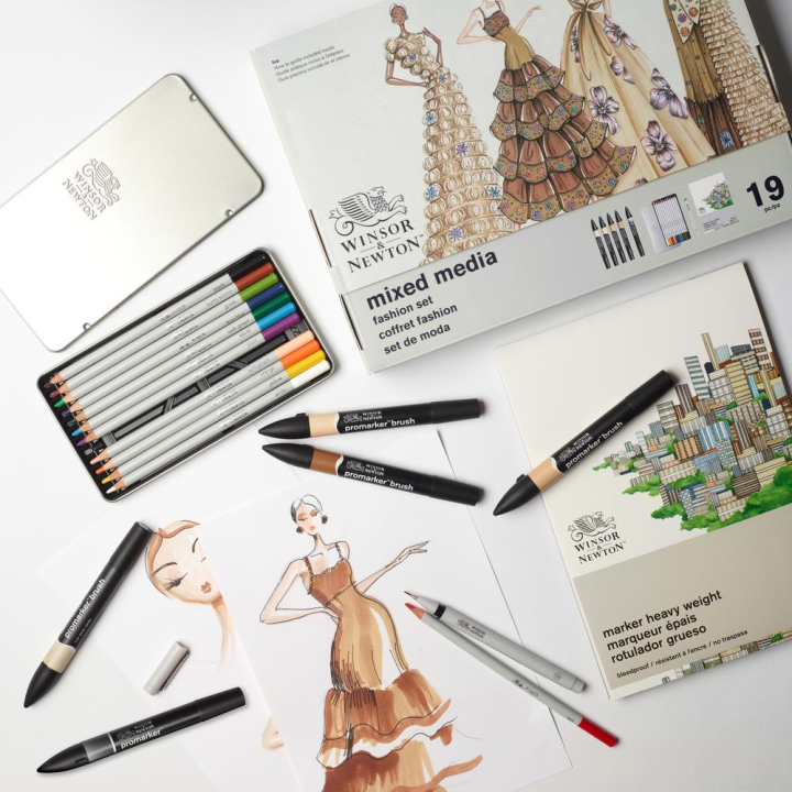 Coffret mixed media Fashion 19 pcs - Winsor & Newton - Rougier et Plé