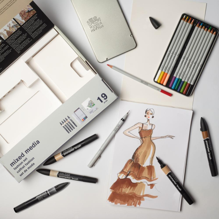 Coffret mixed media Fashion 19 pcs - Winsor & Newton - Rougier et Plé