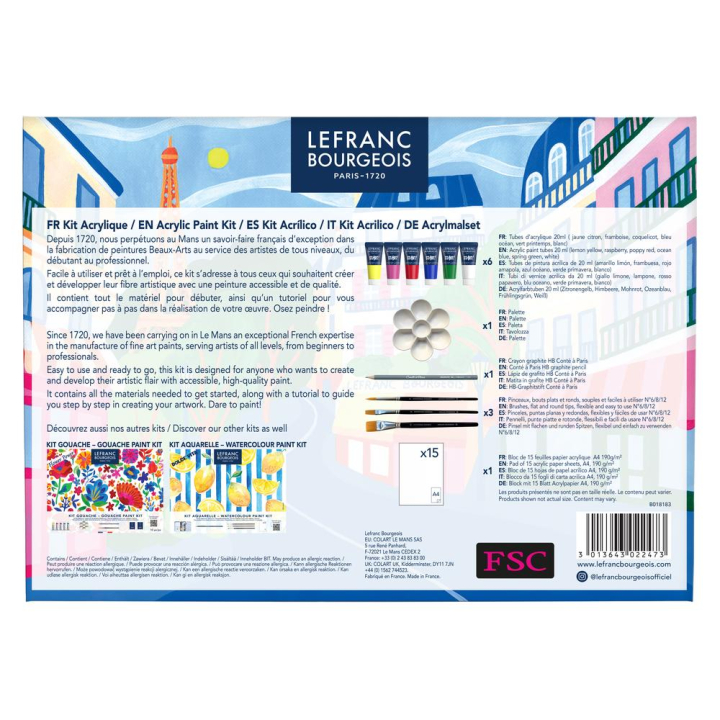 Kit acrylique fine Start! Paris mon amour - Lefranc Bourgeois - Rougier et Plé