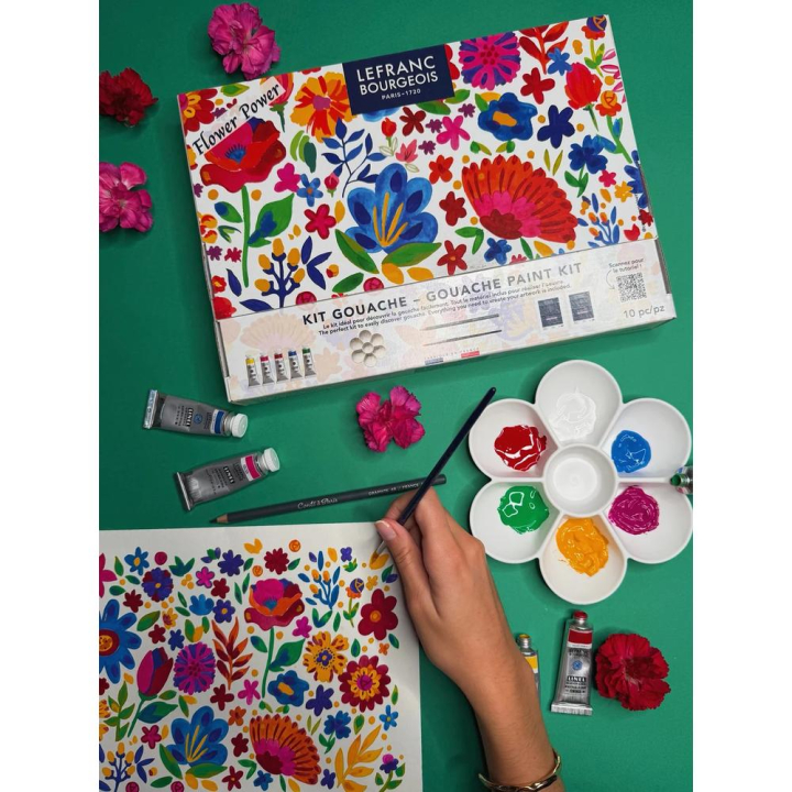 Kit Gouache Linel extra-fine Flower Power - Lefranc Bourgeois - Rougier et Plé