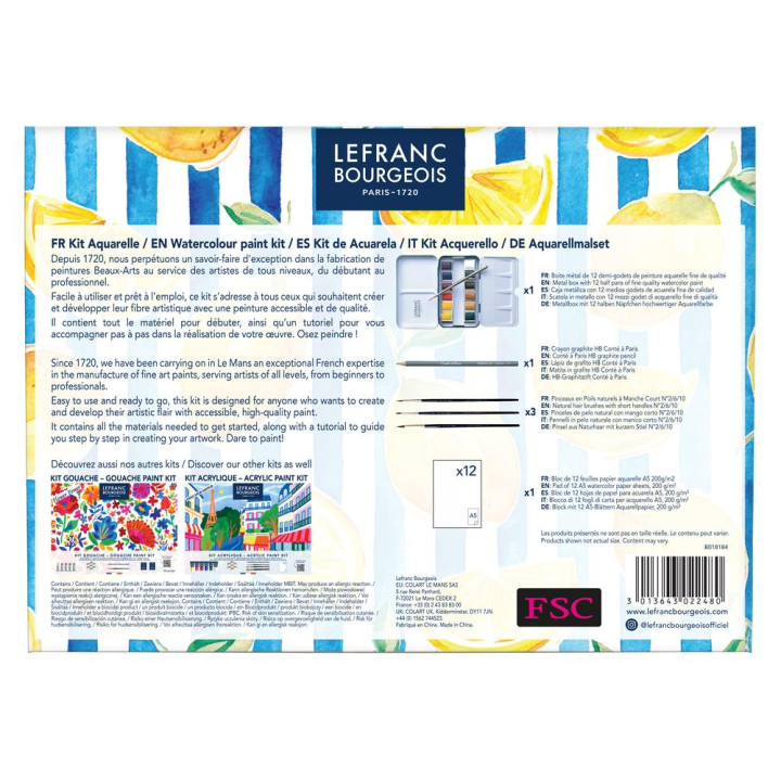 Kit Aquarelle Dolce Vita - Lefranc Bourgeois - Rougier et Plé