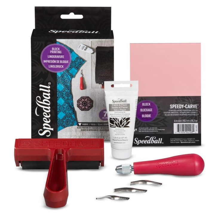 Set linogravure textile débutant 7 pcs - Speedball - Rougier et Plé
