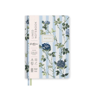 Carnet A5 couv. Rigide Ligné à rayures bleues et fleurs - Ohh Deer - Rougier et Plé