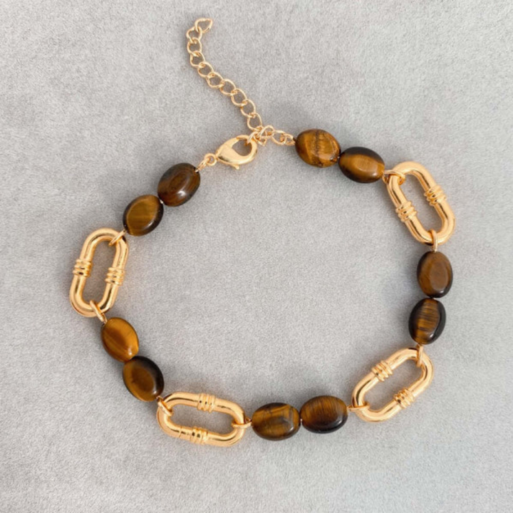Bracelet en pierres d'œil de tigre