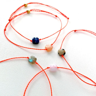 Bracelet en pierre naturelle nœud coulissant