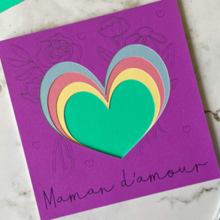 Jolie carte coeur Maman d'Amour